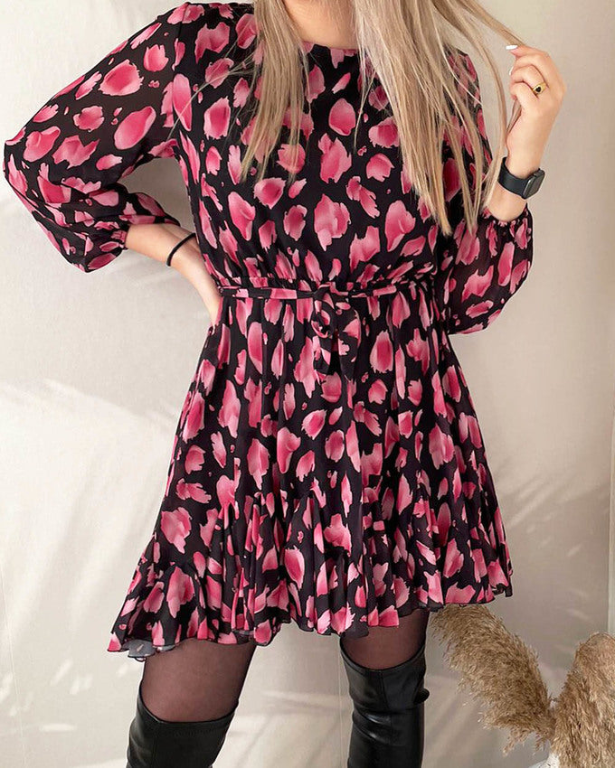 Lilly Flowy Dress - Black Pink
