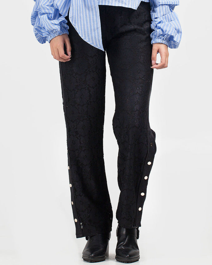 Buttons Up Lace Trousers