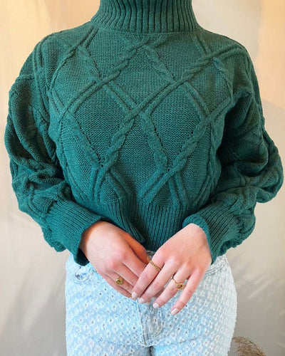 Charlie Cropped Sweater - Dark Green