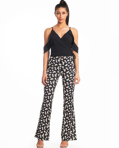 Run Wild And Free Floral Trousers Black