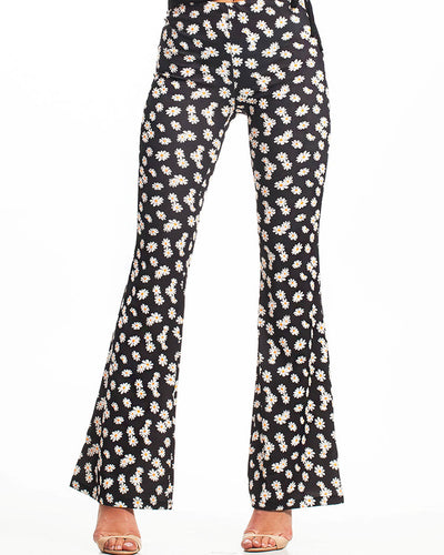 Run Wild And Free Floral Trousers Black