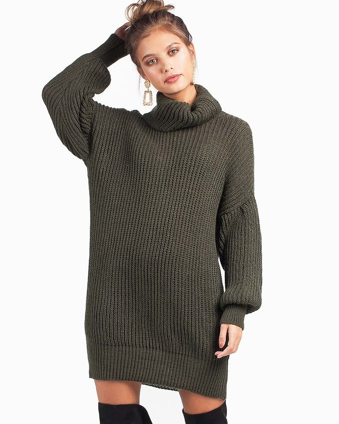 Gigi Sweater Dress Khaki