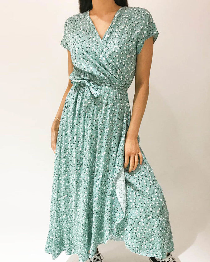 Elise Floral Maxi Dress Green