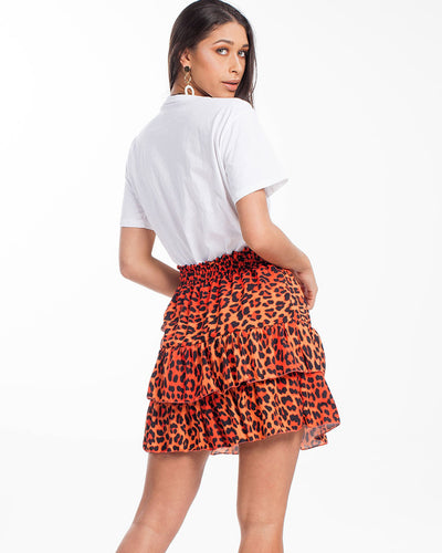 Addicted To You Leopard Skirt Orange