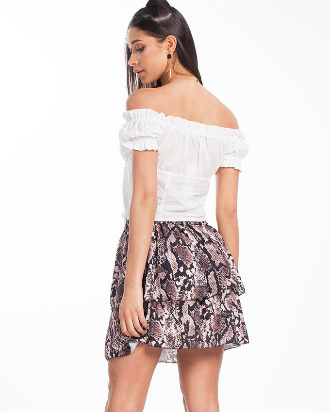 Milkmaid Lace Top White