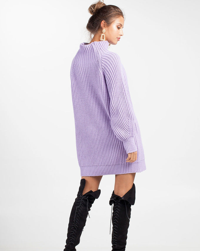 Naomi Sweater Dress Lavender