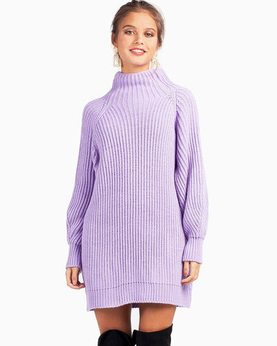 Naomi Sweater Dress Lavender