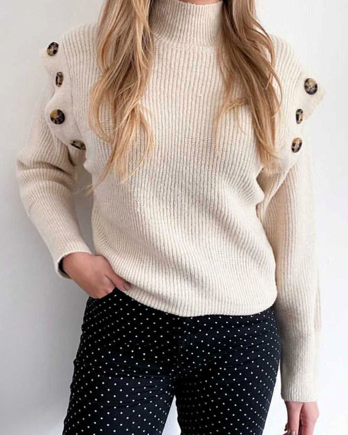 Push The Button Sweater - Beige