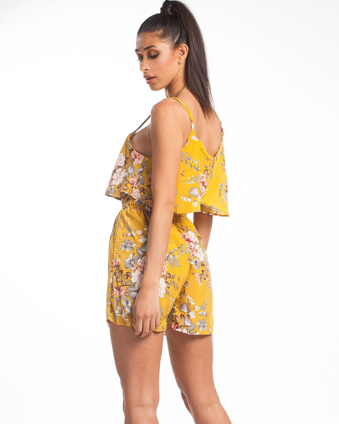 Stella Floral Playsuit Yellow